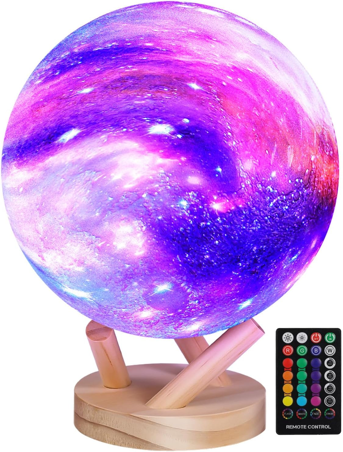 Moon Lamp, 6 Inch Sliding Control Moon Light, Kids Night Light, 16 Colors Moon Night Light with Unique Stand,Timing, Room Decor, Birthday Gifts for Kid Girls Boys Teens Women Friends Lover