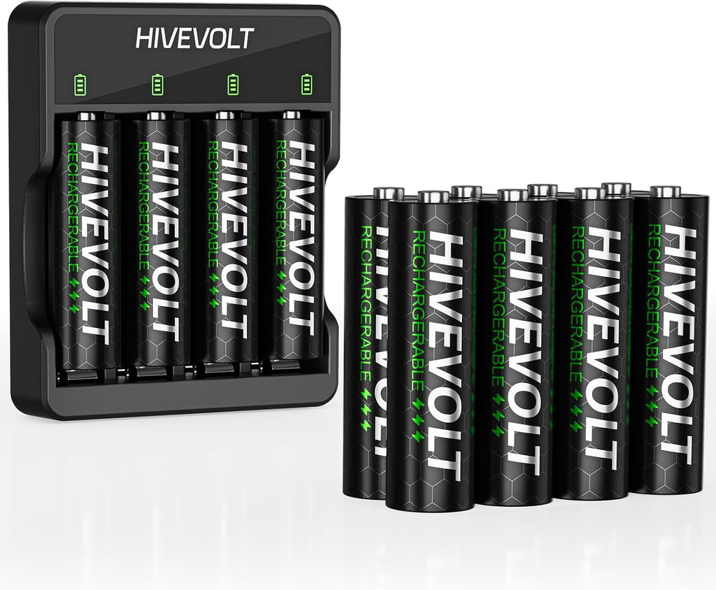 Rechargeable AA Batteries with Charger, 2800mAh Ni-MH