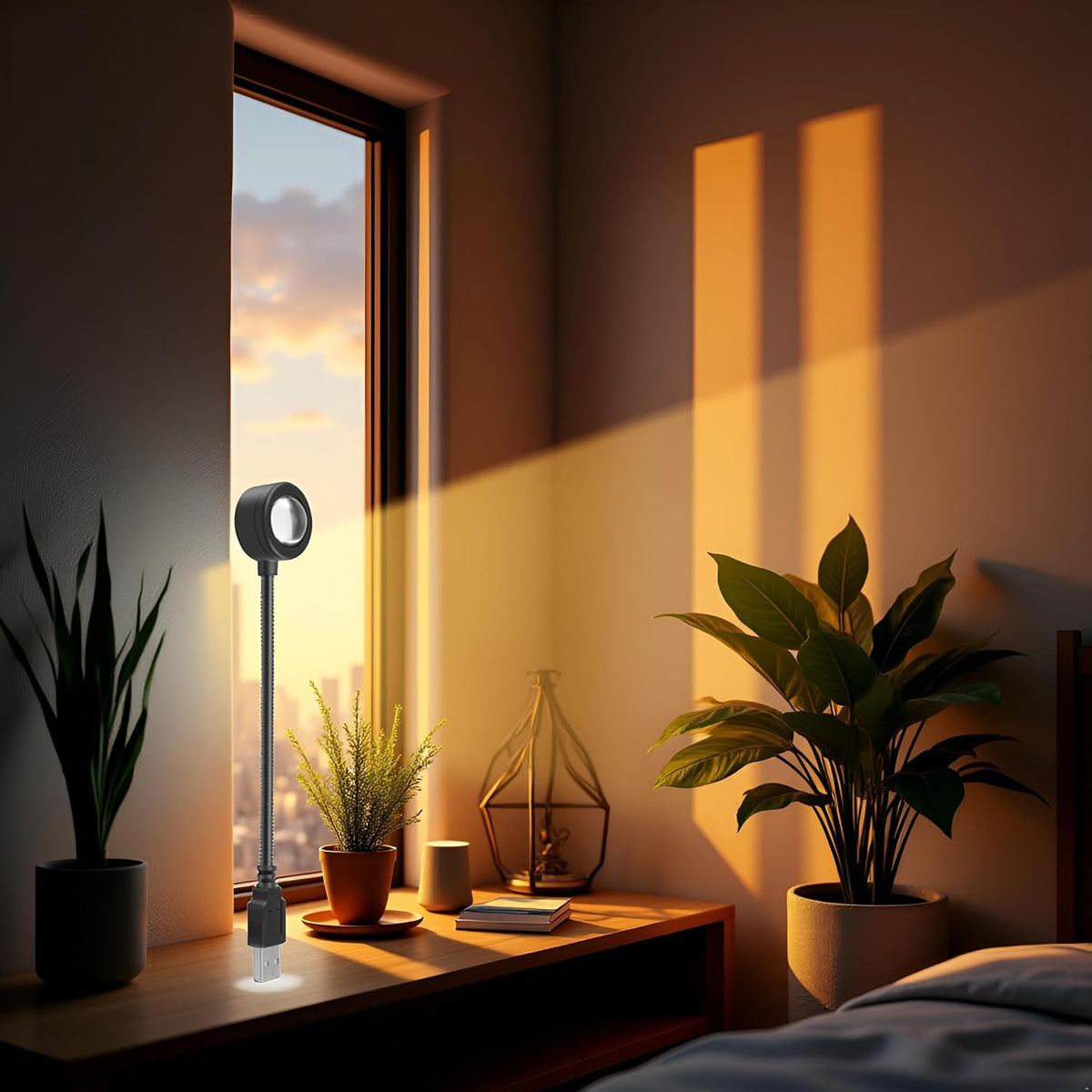 USB Sunset Lamp, Mini Gooseneck Mood Light