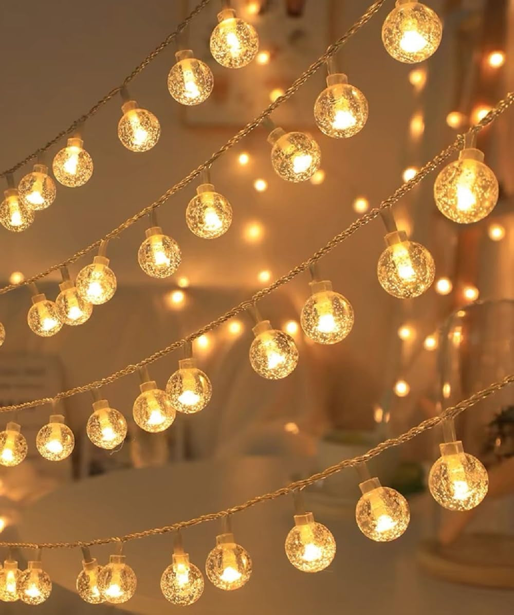 Globe String Lights, 10ft 20 LED USB Powered Warm White