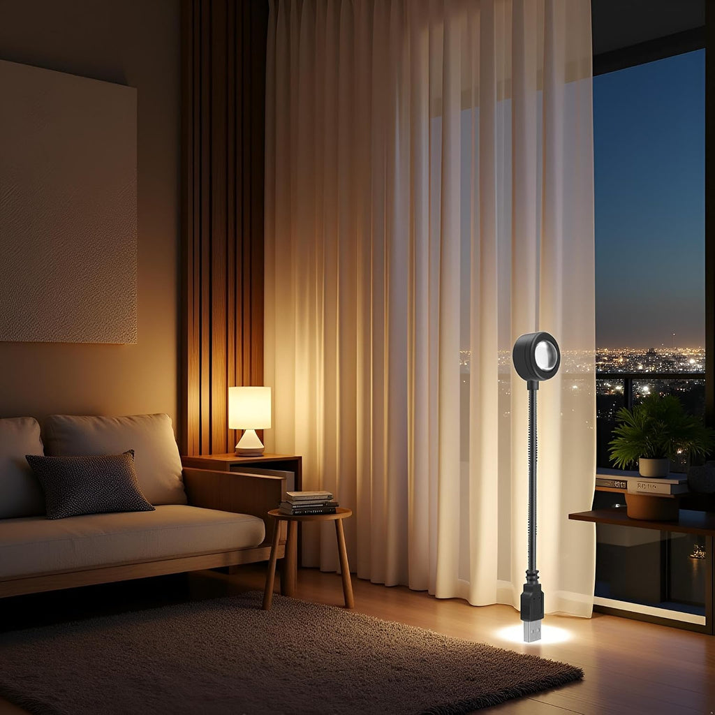 USB Sunset Lamp, Mini Gooseneck Mood Light