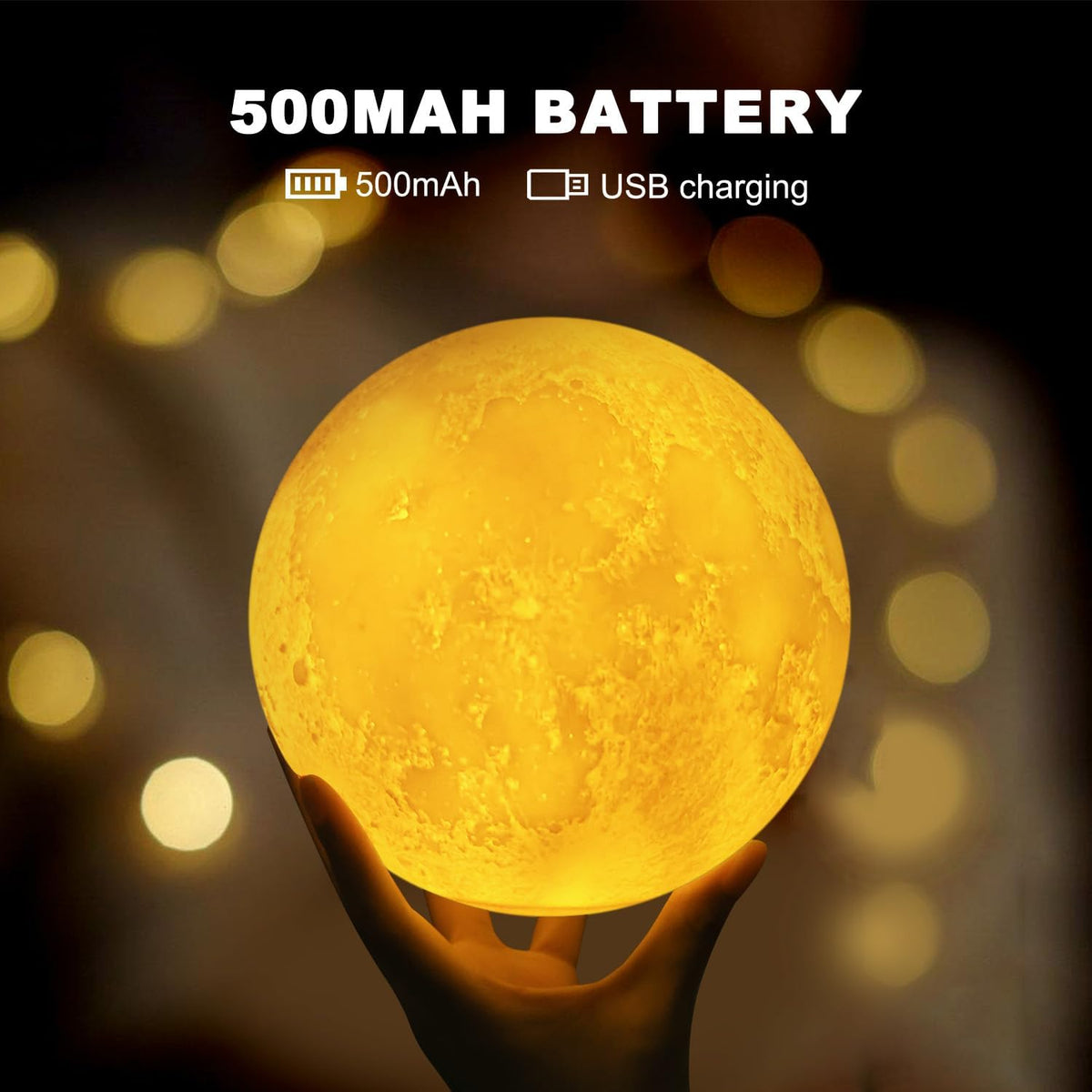 Moon Lamp, 6 Inch Sliding Control Moon Light, Kids Night Light, 16 Colors Moon Night Light with Unique Stand,Timing, Room Decor, Birthday Gifts for Kid Girls Boys Teens Women Friends Lover