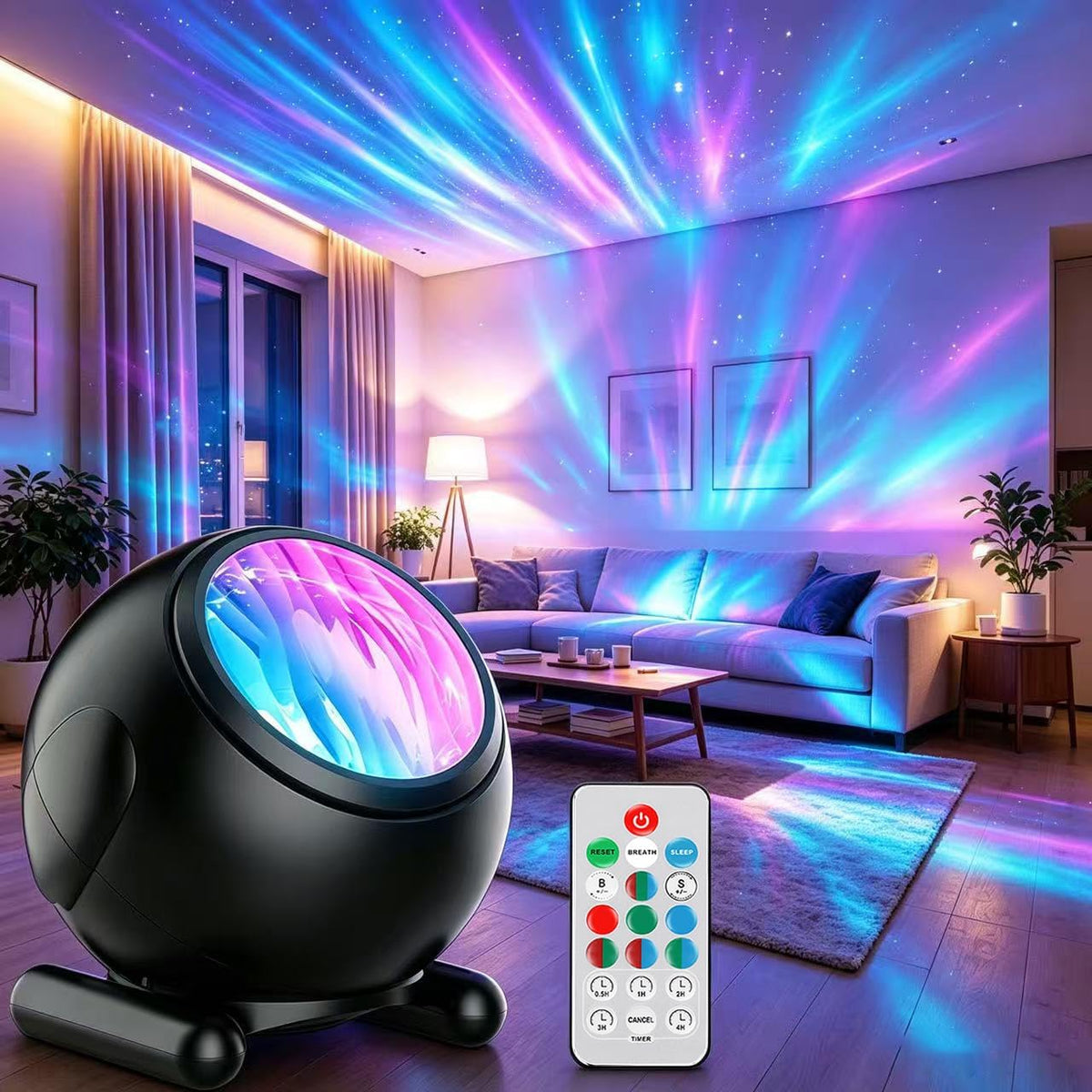 Northern Lights Aurora Projector, Galaxy Night Light with Remote