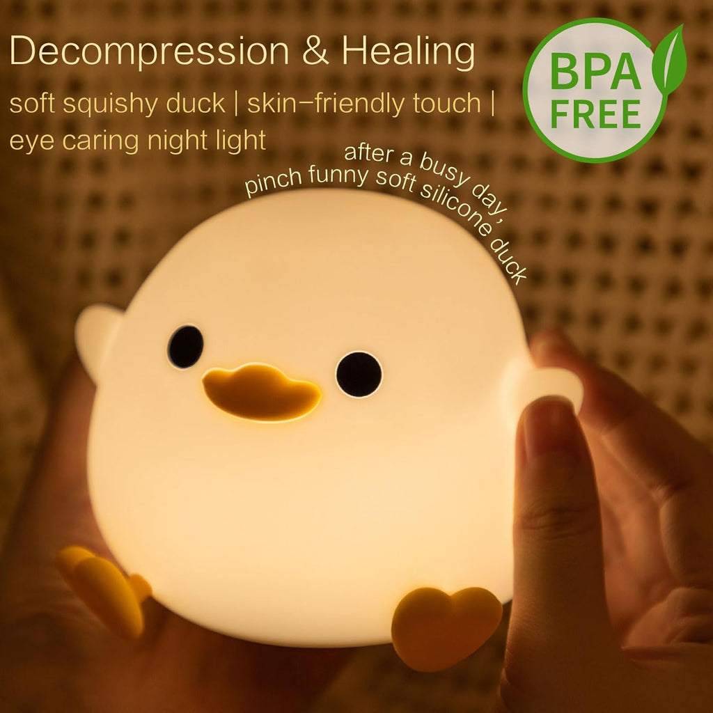 Cute Squishy Animal Night Light, Silicone Tap Lamp for Kids