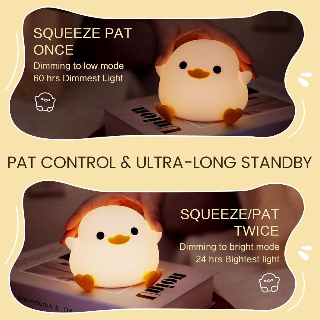 Cute Squishy Animal Night Light, Silicone Tap Lamp for Kids