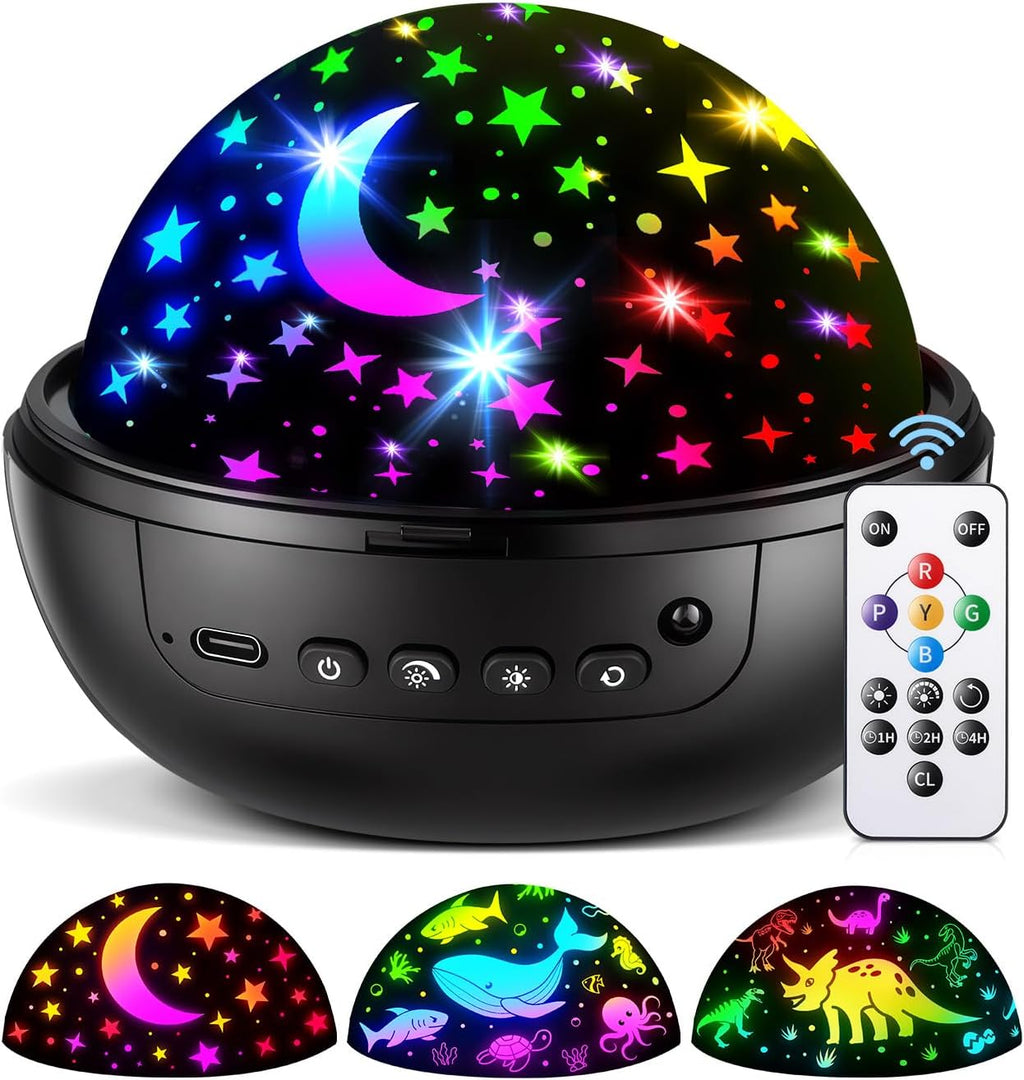 Kids Star Projector Night Light, 93 Lighting Modes with 3 Films and Remote