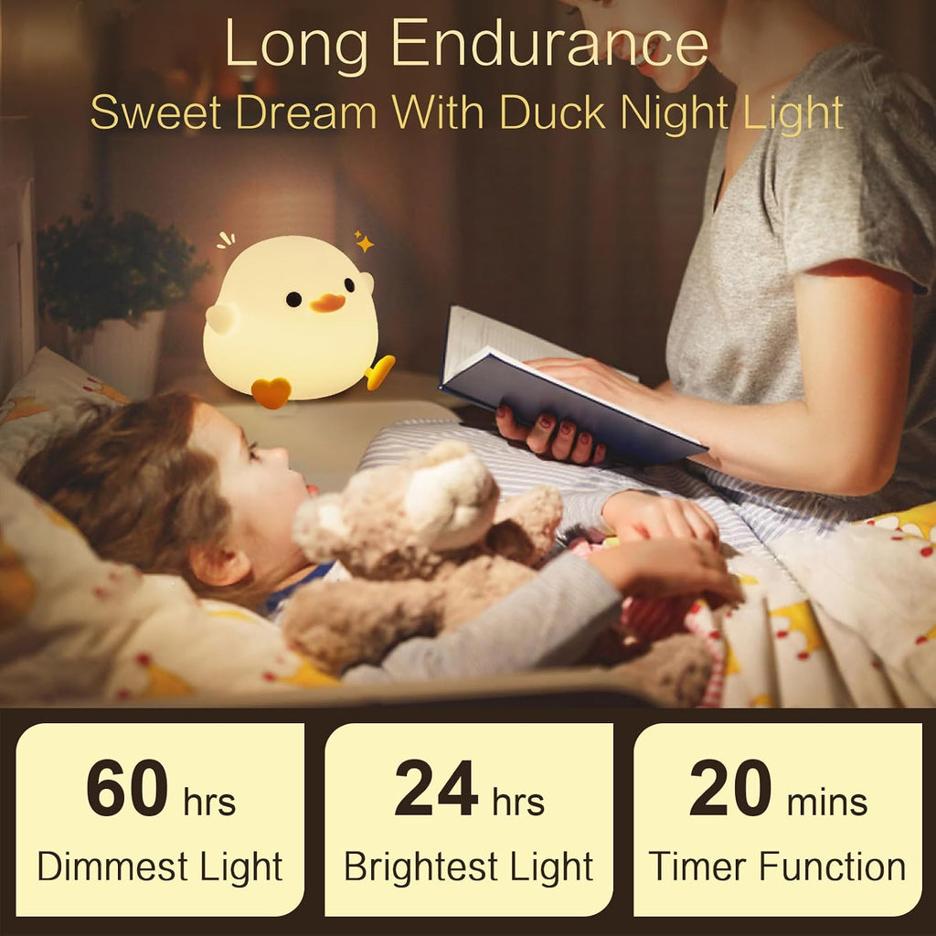 Cute Squishy Animal Night Light, Silicone Tap Lamp for Kids