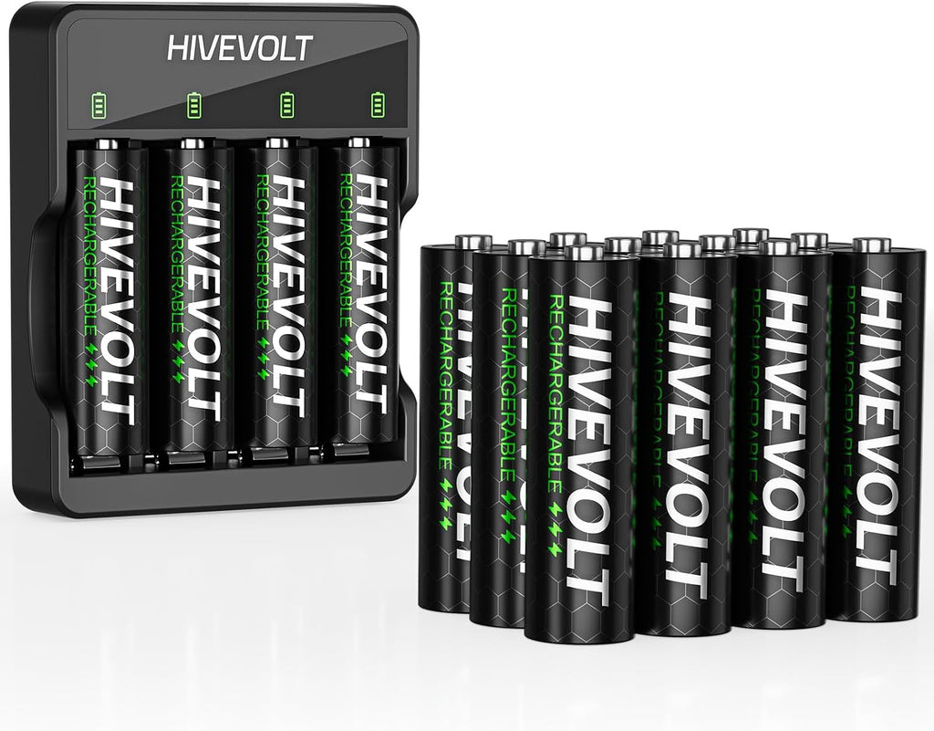 Rechargeable AA Batteries with Charger, 2800mAh Ni-MH
