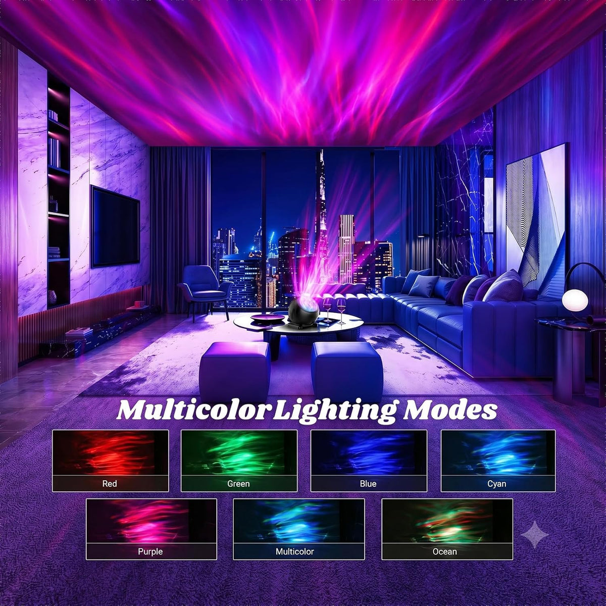 Northern Lights Aurora Projector, Galaxy Night Light with Remote