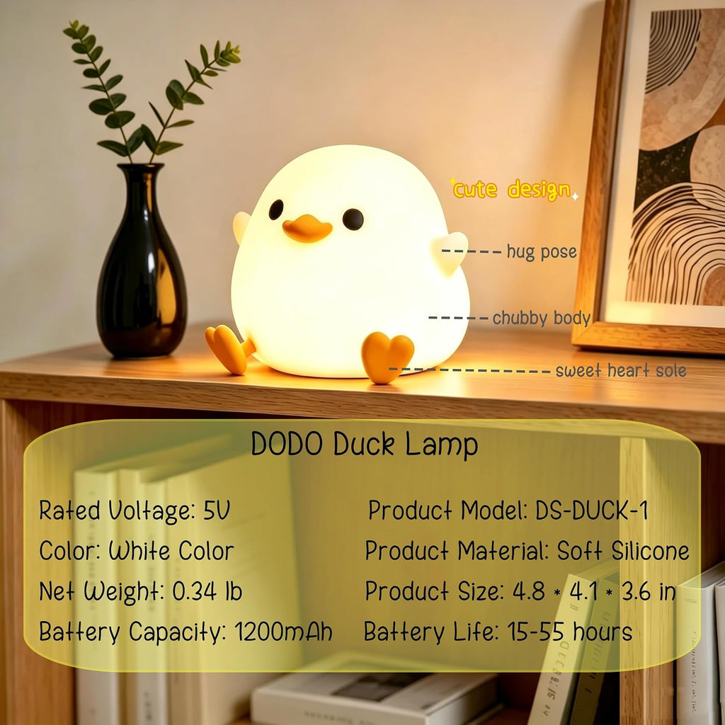 Cute Squishy Animal Night Light, Silicone Tap Lamp for Kids
