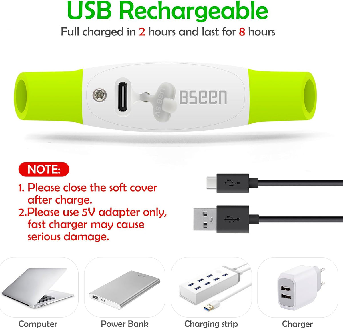Light Up LED Dog Collar, USB Rechargeable Glow Collar for Night Walks