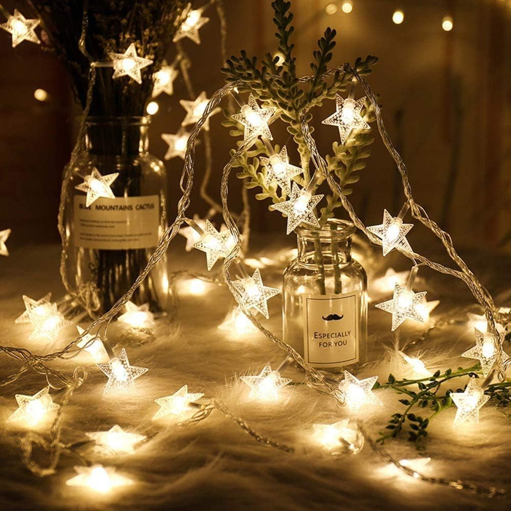 Merdeco Star String Lights, 10Ft/3M 20 LED Plug in String Lights Warm White Fairy Lights for Birthday/Christmas/Wedding/Party Indoor Outdoor Decoration