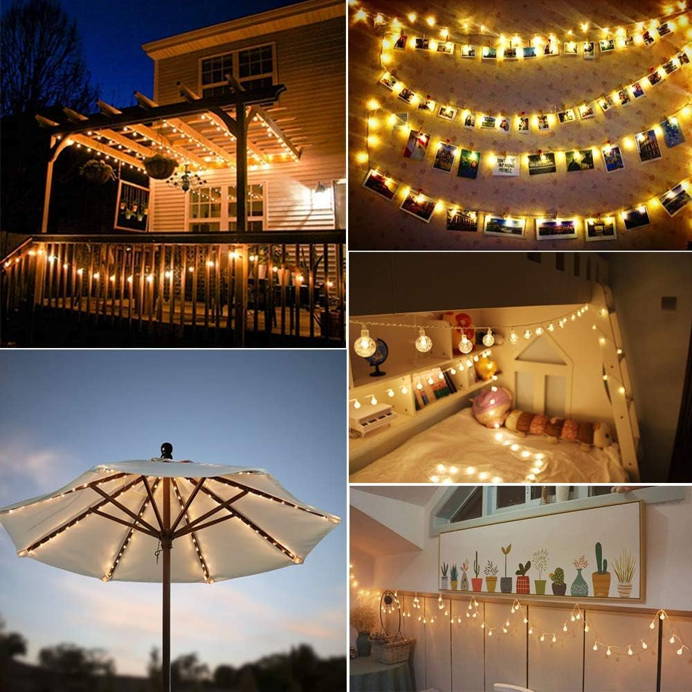 Globe String Lights, 10ft 20 LED USB Powered Warm White