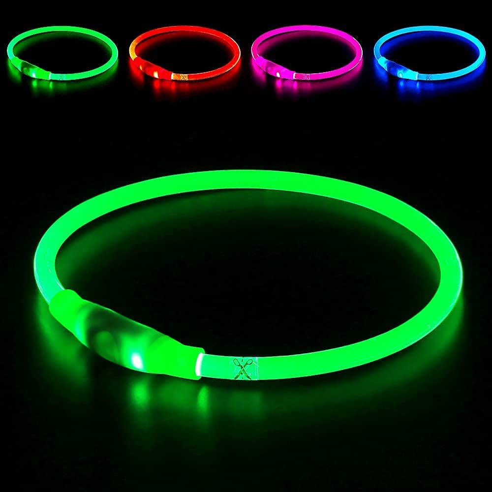 Light Up LED Dog Collar, USB Rechargeable Glow Collar for Night Walks