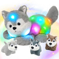 Light-Up Plush Mommy Animal with 3 Babies Inside, Glow Stuffed Animal Set