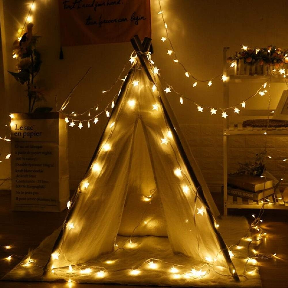 Merdeco Star String Lights, 10Ft/3M 20 LED Plug in String Lights Warm White Fairy Lights for Birthday/Christmas/Wedding/Party Indoor Outdoor Decoration