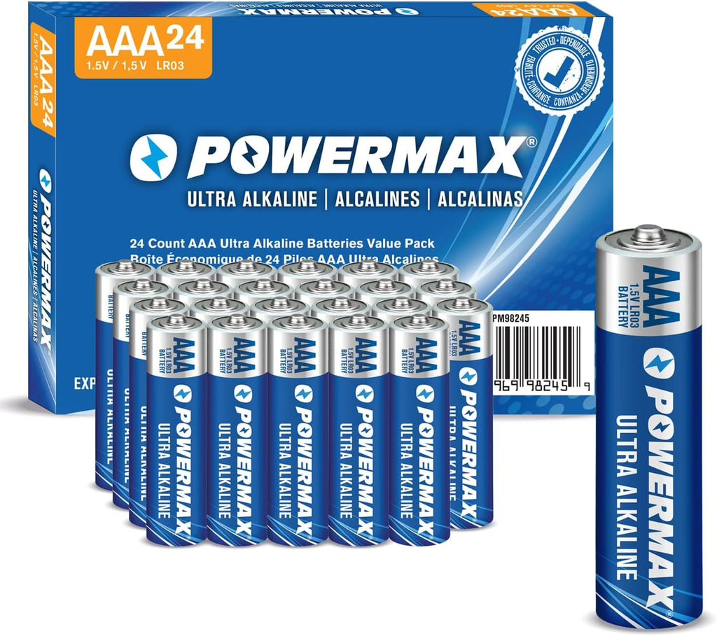AAA Alkaline Batteries, 24-Pack Long-Lasting Triple A