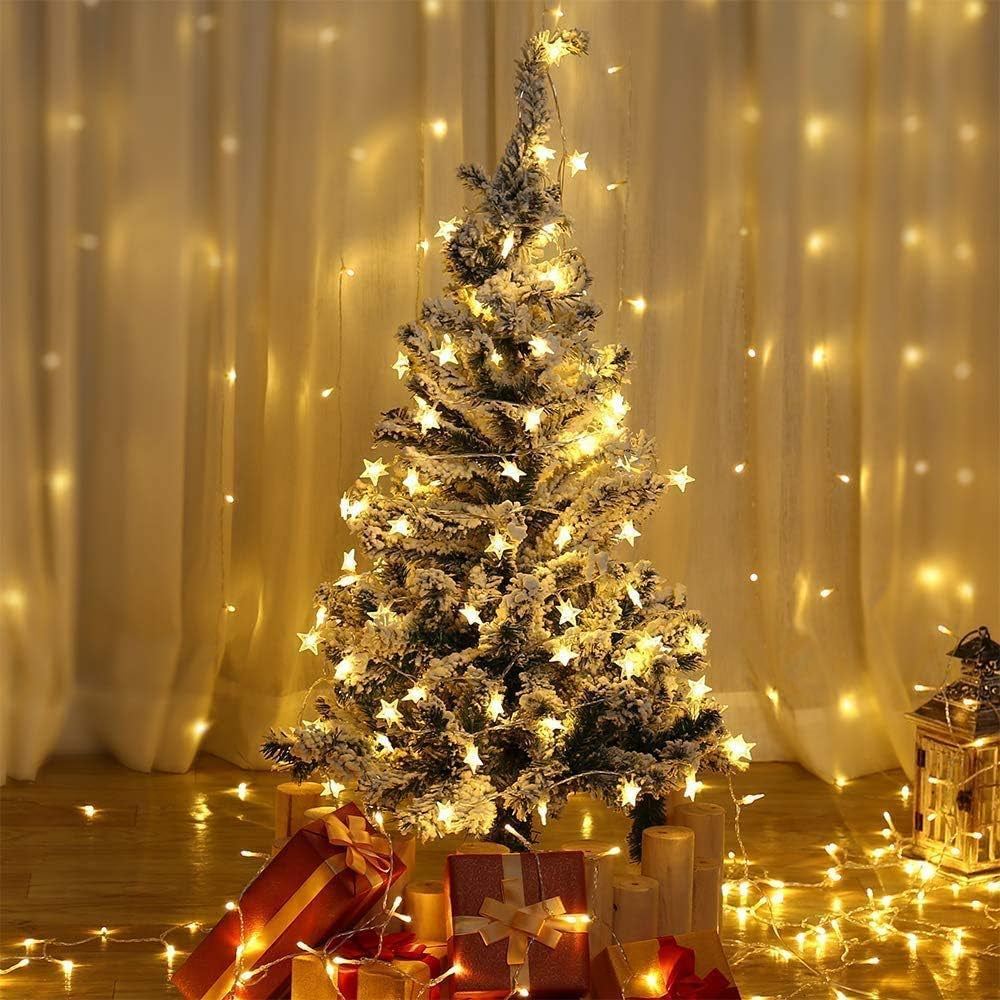 Merdeco Star String Lights, 10Ft/3M 20 LED Plug in String Lights Warm White Fairy Lights for Birthday/Christmas/Wedding/Party Indoor Outdoor Decoration