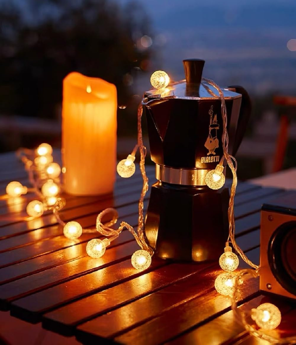 Globe String Lights, 10ft 20 LED USB Powered Warm White