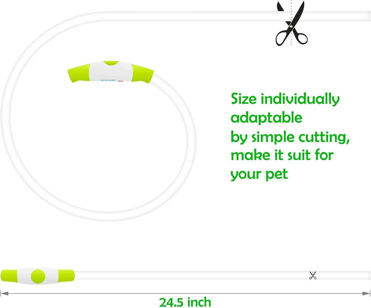 Light Up LED Dog Collar, USB Rechargeable Glow Collar for Night Walks